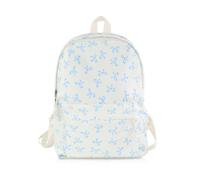 WisePoint Nylon Ladies Backpack, Bow Pattern Travel Back Pack for Women with Adjustable Shoulder Straps, Cute Casual Daypacks for Hiking, Travelling and Walking (Blue)