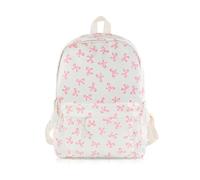 WisePoint Nylon Small Backpacks, Bow Pattern Small Backpack for Women with Adjustable Shoulder Straps, Cute Backpack Women for Hiking, Travel, pink, M, Casual