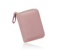WisePoint Organ-Style Card Wallet, PU Leather Card Holder Wallet RFID Blocking Credit Card Holder for Women with Multi Card Slots, Portable Credit Card Case with Zipper (Pink)