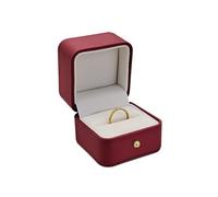 WisePoint Proposal Ring Box, Brushed PU Leather Ring Holder Ring Storage Box, Elegant and Luxurious Ring Organiser Box for Marriage Proposal, Engagement, Wedding (red)