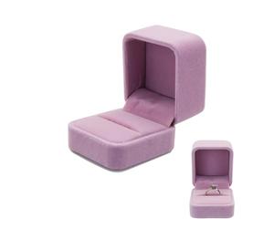 WisePoint Ring Box, Velvet Wedding Ring Box Engagement Ring Box, Single Ring Organiser Box Small Ring Boxes for Engagement, Proposal, Wedding,Ceremony, Valentines Day (pink)