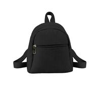 WisePoint Small Backpack for Girls and Ladies, Corduroy Backpack Girls Backpack with Adjusted Shoulder Straps, Stylish Casual Daypacks for Commuting, Shopping, Travelling (black)