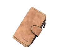 WisePoint Women Wallets, PU Leather Ladies Purse Exquisite Card Holder Purse for Women, Portable Clutch Bag for ID Cards, Bank Cards, Photos, Cash (Brown)