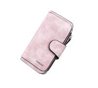 WisePoint Women Wallets, PU Leather Ladies Purse Exquisite Card Holder Purse for Women, Portable Clutch Bag for ID Cards, Bank Cards, Photos, Cash (Pink)