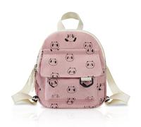 WisePoint Womens Backpack, Corduroy Mini Backpack Small Backpacks for Women, Girls Backpack Women's Fashion Backpacks with Panda Pattern for Walking, Traveling, Shopping (pink)