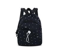 WisePoint Women's Small Multi-Pocket Backpack with Zip, Nylon Backpacks for Travel, Work, Shopping, black, S, cute