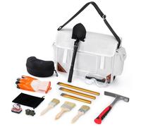 WISEPRO 15 PCS Geology Rock Pick Hammer Kit, Rock Hounding Equipment Set with 21oz Steel Rock Hammer, 3 PCS Digging Chisels, Safety Glasses, Gold Mining & Prospecting Tool