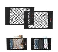 WISEPRO 2-Pack Car Boot Storage Net, Universal Car Storage Organizer with Hook & Loop or Adhesive Mounting (24x40cm) for Sedans, Trucks, MPVs & Campervans (Hook-and-Loop)