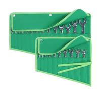 WISEPRO 2 PCS Wrench Roll up Pouch, 14 & 10 Pockets Wrench Organizer Pouch with Hanging Rings, Portable Roll Tool Storage Bag for Mechanics, Electricians, Carpenters