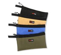 WISEPRO 4 PCS Zippered Tool Pouch, Multipurpose Tool Organisers Bags, Utility Pouch for Screwdrivers Nails Wrenchs Pliers Tools - Blue Black Military Green&Khaki