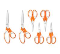 WISEPRO 6 Pack Scissors, Comfort-Grip Handles, Sharp Scissors for Kitchen, Office, Garden, School, Craft - Multipurpose Home & Stationery Essentials
