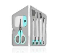 WISEPRO Craft Vinyl Weeding Tools Set+ 1 Pcs Storage Box - 6PC Basic Kit for Cricut, Silhouette,Iron-on Projects, Cardstock Crafting,Vinyl Scissors with Cap/Piercing Tool/Weeder/Tweezers/Scraper