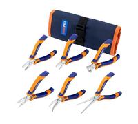 WISEPRO Mini Pliers Set, Jewelry Tools Kit - Long/Needle/Curved Nose, Linesman/End Cutting/Diagonal Pliers