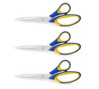 WISEPRO Multipurpose Scissors, 8" Straight Handle Scissors - 3 Pack, for Kitchen, Office, Garden, School, Craft - Multipurpose Home & Stationery Essentials (Blue Yellow)