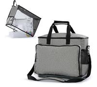WISEPRO Sewing Machine Bag with Hard Bottom & Pockets - Includes Protective Cover, Handle & Shoulder Strap, Heavy Duty Sewing Machine Carrying Case,Fits Most Standard Singer, Brother, Janome Machines