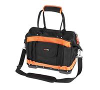 WISEPRO Wide Mouth Tool Bag, 16 Inch Heavy Duty Tool Bag with Molded Base, Multi-Pocket Storage Organiser Bag with Shoulder Strap for Hand/Power Tools