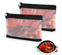 WISEPRO Zipper Clear Tool Pouch, 2 PCS Tool Pouch with Hanging Buckle, PVC Transparent Mesh Window, Waterproof, for Plier, Spanner, Screw Storage Organiser