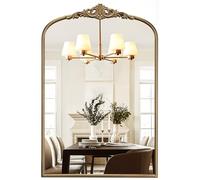 Wiserset Arched Antique Wall Mirror, 22"x30" Vintage Gold Bathroom Vanity Mirror, Ornate Arch Bronze Mirror for Over Sink/Fireplace/Entryway