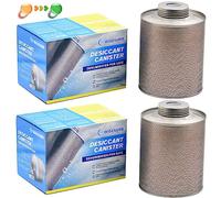 Wisesorb 750 Grams Gun Safe Dehumidifier, 2 Pack Reusable Canister Desiccant Dehumidifier, Rechargeable 1.65 Lbs Indicating Silica Gel Orange to Green