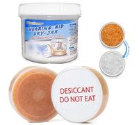 Wisesorb Hearing Aid Dryer, Dehumidifier & Storage Jar Set (1 Jar, 1pcs × 30g Orange Capsules)