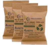 Wisesorb Kraft Clay Desiccants Packs for Safe, 132 Gram 3 Packs Dehumidifier for Gun Safe, Military Grade Moisture Absorbers, Conforms to MIL-D-3464E Type I & II Absorbents