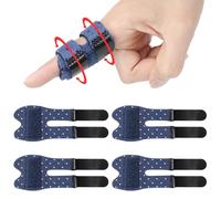 Wisesso Trigger Thumb Splints, Finger Splint for Broken/Straightening/Arthritis, Breathable Thumb Brace for Thumb/Middle/Ring/Index/Pinky Finger, Blue, Short, 4pcs