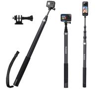 Wiseten 3M 9.8ft Carbon Fibre Invisible Selfie Stick for Insta 360 X5 X4 X3, Selfie Stick Long Rod Extension Monopod with Adapter for GoPro Hero 13 12 11 10 9 Black DJI Osmo Action 5 Pro 4