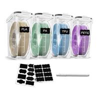 Wiseten 4 Pack 3D Printer Filament Storage Box, Filaments Container for 3D Printing Filaments Sealing and Protection - Portable Filament Storage Waterproof and Dustproof, 4.0L