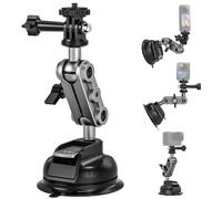 Wiseten Suction Cup Mount for Insta360 X6 X5 X4 X3 GoPro Hero 13 12 10 | Action Camera Mount for GoPro Hero 12 11 10 9 8 Black DJI Osmo Action 5/4/3 Compatible with Car Windscreen/Window