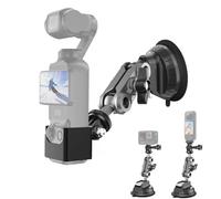 Wiseten Suction Cup Mount Suction Cup Mount for DJI Osmo Pocket 4 3 | Suction Cup Car Mount for Insta 360 X6 X5 X4 GoPro Hero 13 12 10 Black, Mount on Windshield or Car Window