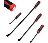 WISEUP 4-Piece Pry Bar Set,8",12",18",24" Heavy Duty Crowbar with Thicker Strike Caps for Prying,Demolition,Automotive Mechanic Hand Tools