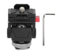 WiseZythum Camera Monitor Holder Mount with Cold Shoe and 1/4 Inch Screw, 360° Pan 180° Tilt Adjustable Field Monitor Mount for DSLR Mirrorless Camera, LED Light, Microphone