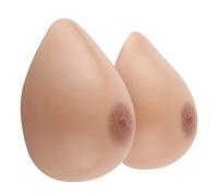 Wisfancy One Pair Silicone Prosthetic Breast Forms Not Self-adhensive CupDD Size2XL Sunta Fake Full Boobs Artificial False Breasts for Mastectomy Cosplay Men Women