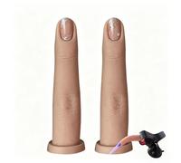 Wisfancy Silicone Practice Fingers Hand, Bendable Flexible Nail Practice Finger, Fake Finger for Nail Art Beginners and Salon Artists, #3, 2PCS