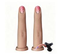 Wisfancy Silicone Practice Fingers Hand, Bendable Flexible Nail Practice Finger, Fake Finger for Nail Art Beginners and Salon Artists, #4, 2PCS