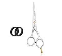 Wish Beauty, The Royal Elegance Professional Barber 5.5 inch Offset Scissors - Stainless Steel Hair Cutting Scissors with Convex Edge Blades - Silver