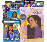 Wish Coloring Set with Glitter Coloring Book - Mega Set with Wish Imagine Ink, Play Pack, Stickers and More | Disney Wish Activity Book Bundle