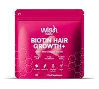 Wish Fusion Biotin Hair Growth Supplement with Plant Collagen & Keratin, Reduce Hair Loss, Strengthen Roots, Boost Shine, Hair Skin & Nails Vitamins for Women & Men, 120 Vegan Capsules, UK Made