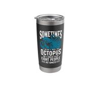 Wish I was Octopus So Could Slap Eight People at Once Funny Stainless Steel Insulated Tumbler