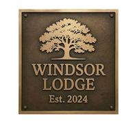 Wish & More Bespoke Cast Bronze House Sign, Personalised Luxury Heritage Plaque, Solid Metal Artisan Name Plate, Hand-Finished, Traditional Style