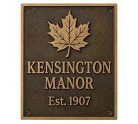 Wish & More Cast Bronze Cottage Sign, Personalised House Name Plate, Solid Metal, Handcrafted, Weatherproof, for Country Homes