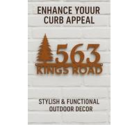 Wish & More Personalised Metal House Name Sign, Custom Outdoor Address Plaque with Number and Street Name, Durable Steel Construction with Willow Tree (Style-A)