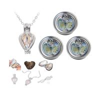 Wish Pearl Necklace Kit, Freshwater Pearl Love Wish Round Pearls Necklaces, DIY Necklace Pearls Making Kit, Locket Cultured Pearlin Oyster Set, 17.72'', for Women Wife (Canned 3 Pcs)