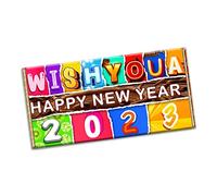 Wish you a Happy New Year 2023 Chocolate Bar Wrapper Novelty Gift Present for Daddy Mummy Friend (#1923) (with chocolate bar)