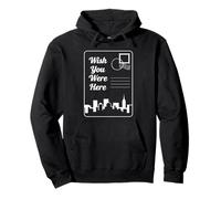 Wish You Were Here City Skyline Travel Postcard Art Design Pullover Hoodie