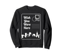 Wish You Were Here City Skyline Travel Postcard Art Design Sweatshirt