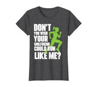 Wish Your Girlfriend Could Run Like Me? - Marathon Runner T-Shirt, Women, Dark Heather Grey, Small