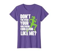Wish Your Girlfriend Could Run Like Me? - Marathon Runner T-Shirt, Women, Purple Heather, X-Small