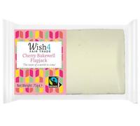 Wish4 Fairtrade Cherry Bakewell Flapjack, 75g, Pack of 24