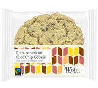 Wish4 Fairtrade Giant American Chocolate Chip Cookies, 60g, Pack of 14, Individually Wrapped